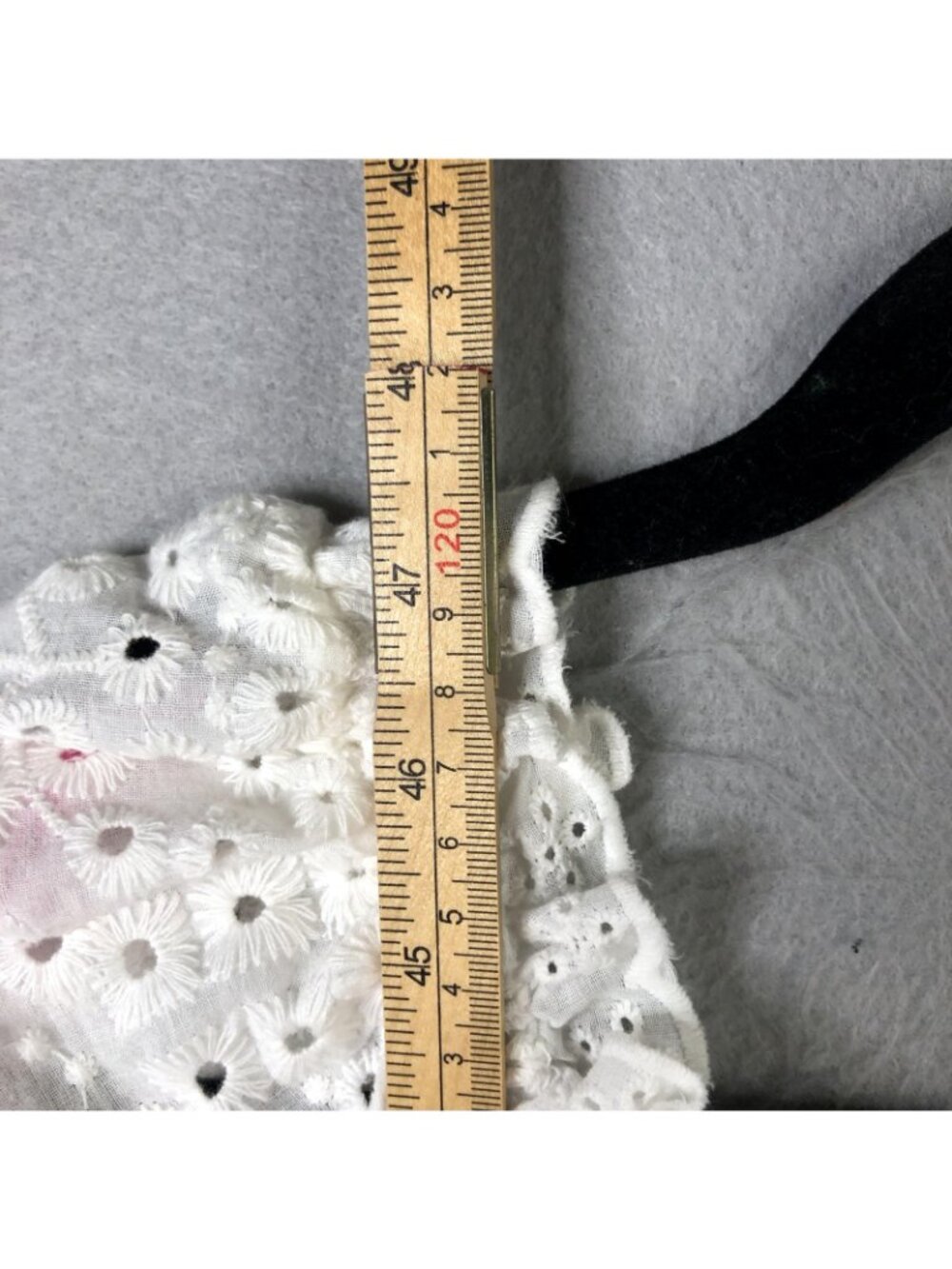 Betsey Johnson Dress Womens S White Eyelet Lace Smocked Midi Puff Sleeve Boho - Picture 4 of 16